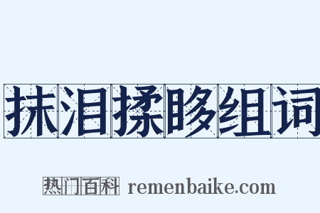 抹泪揉眵组词是什么意思的图片